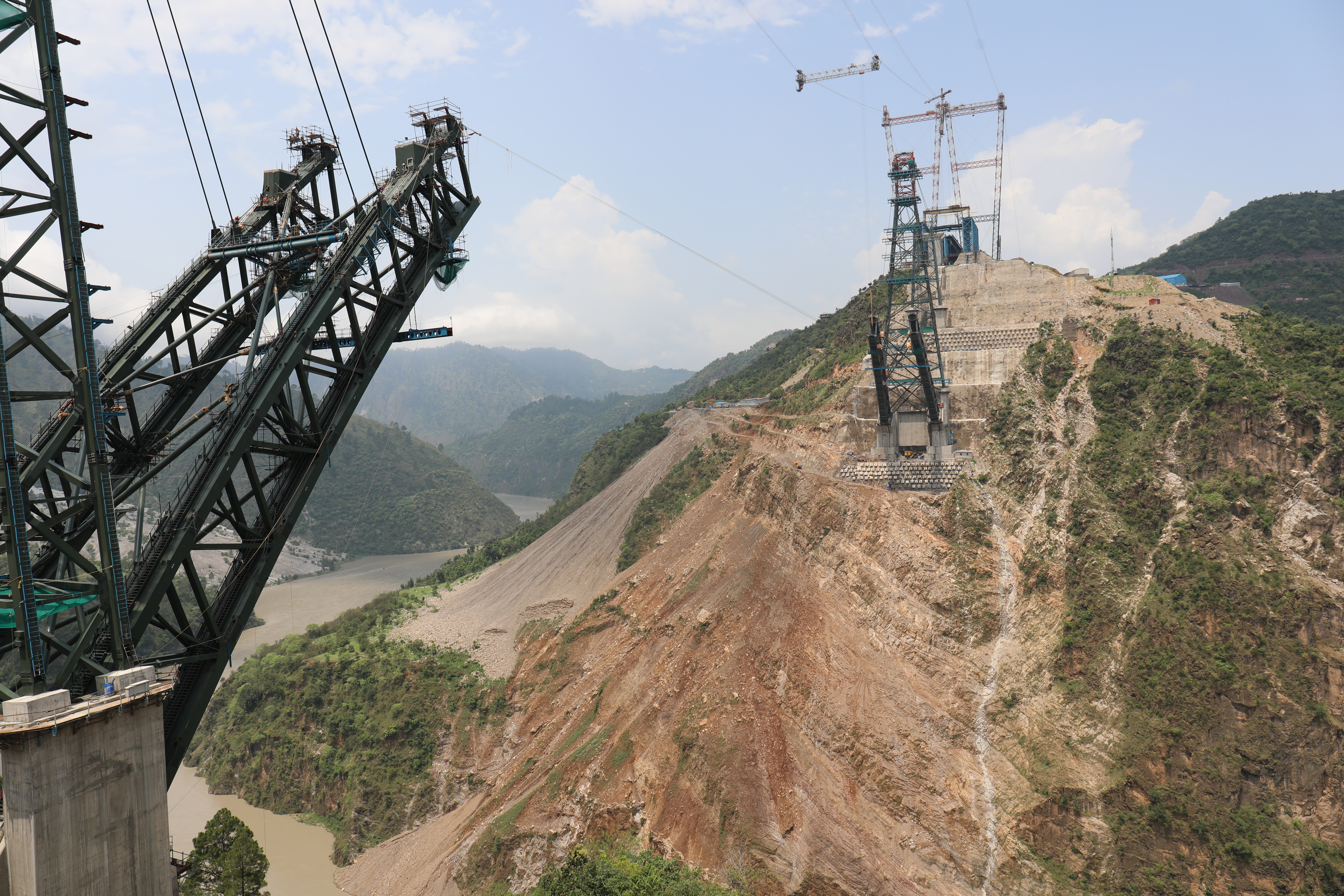 World's tallest cable crane has been deployed to build Chenab Rail Bridge