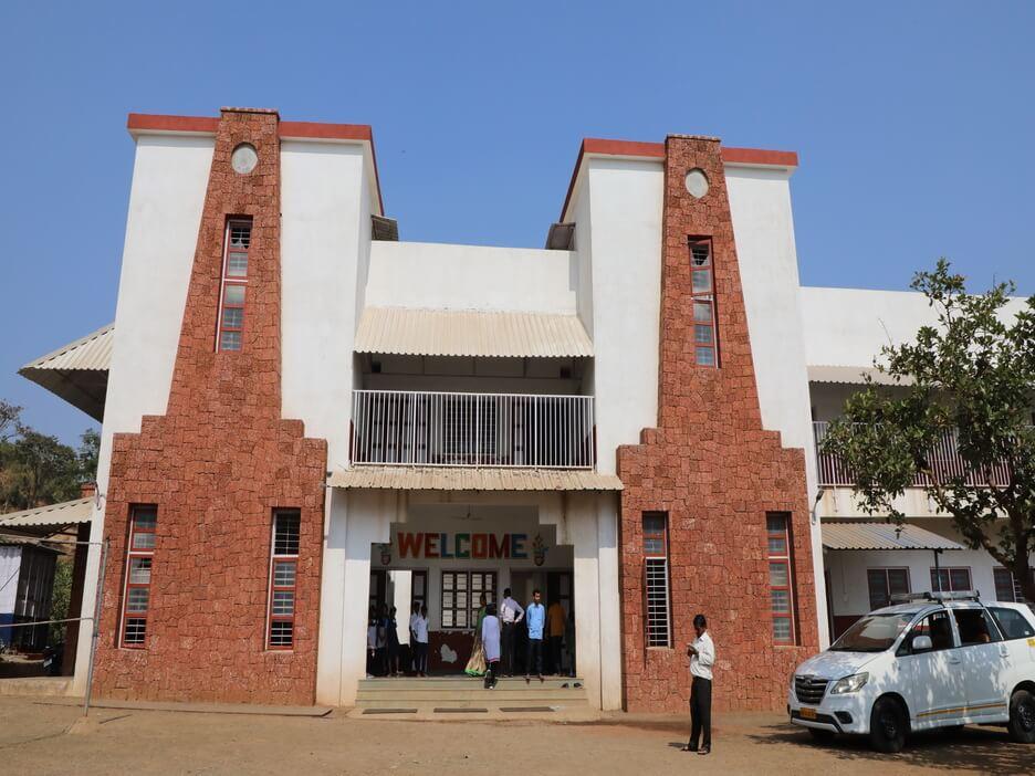 The refurbished school building of the tribal ashramshala in Maharashtras Raigad district
