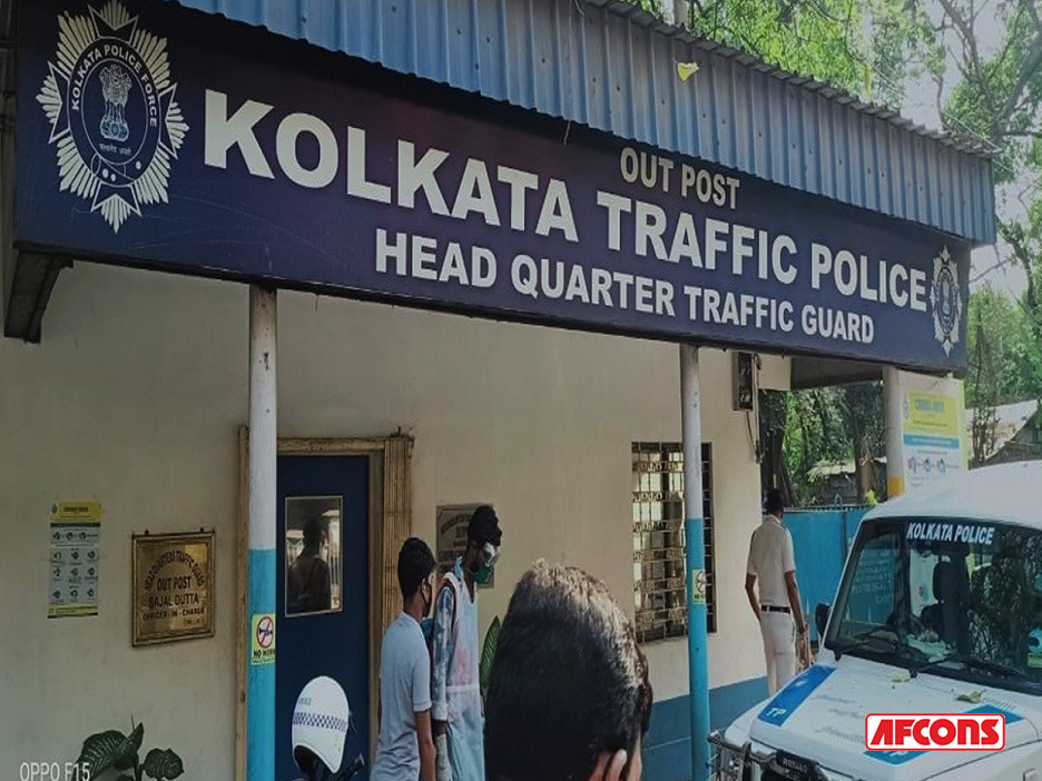 Disinfection drive of Kolkata Traffic Police Headquarters