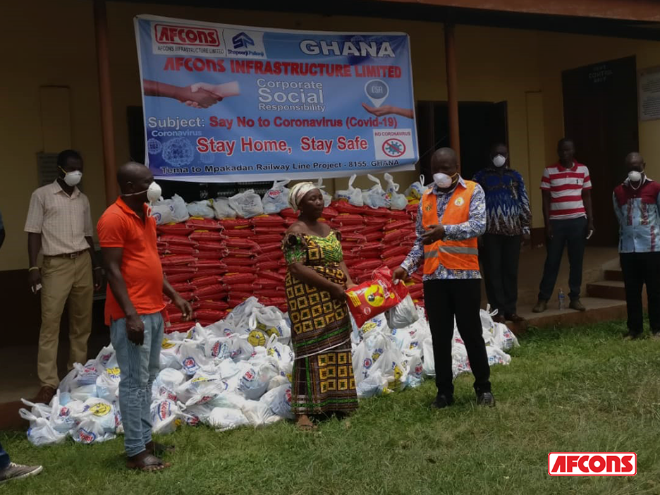 Ration distribution to locals in Ghana