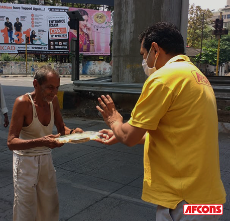 Food packets shared with the needy in Nagpur during nationwide lockdown in India