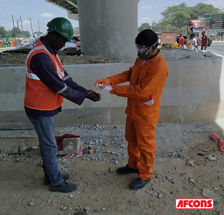Hand sanitising being encouraged at sites afcons